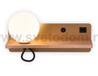 Настенный светильник с выключателем, USB портом и полкой Ambrella FW520 FW