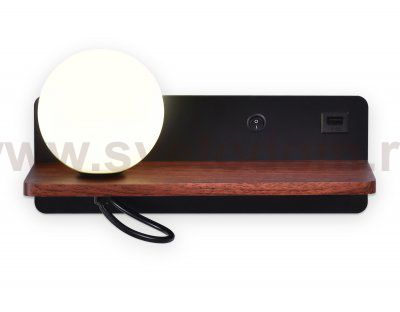 Настенный светильник с выключателем, USB портом и полкой Ambrella FW521 FW