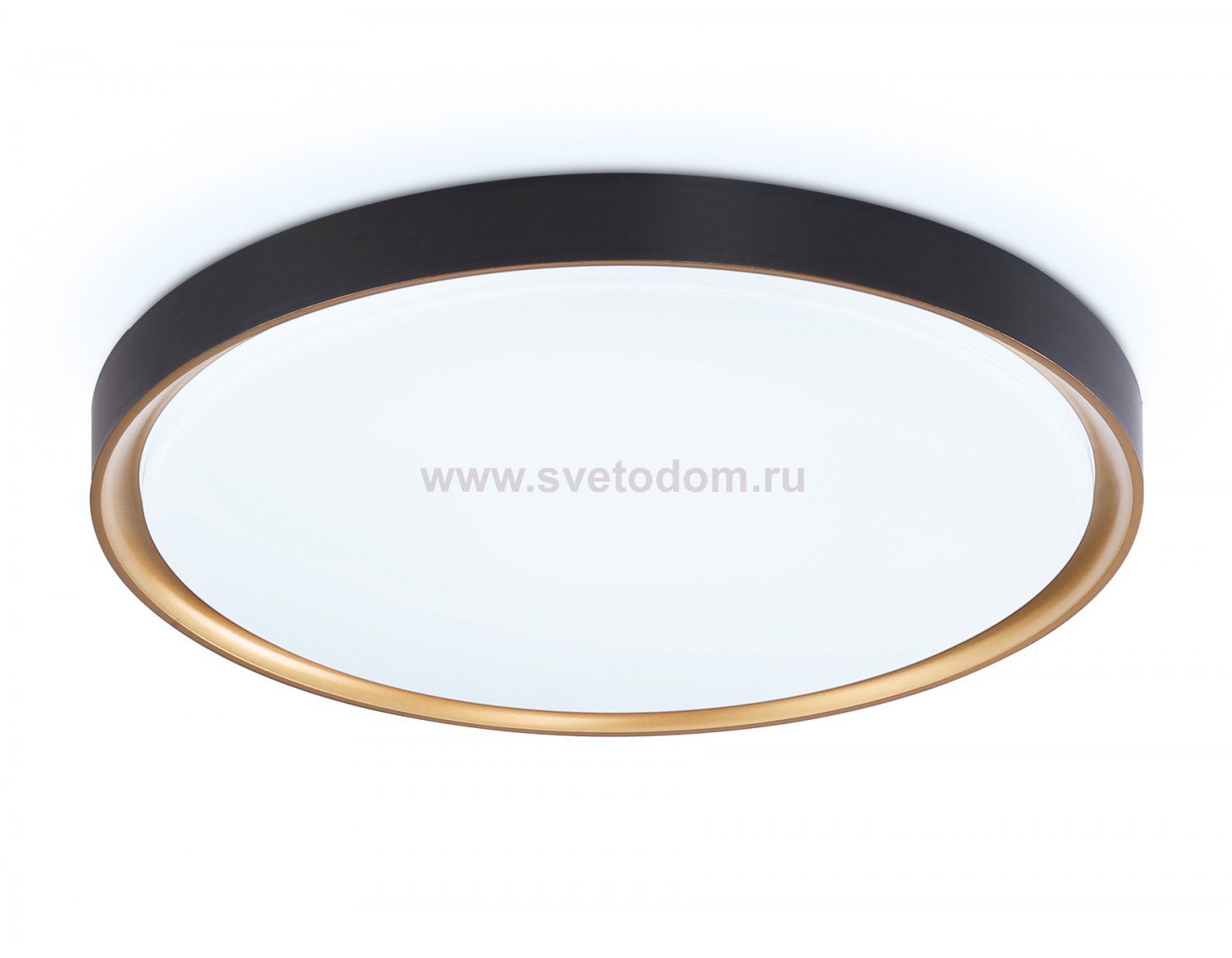Потолочный светодиодный светильник с высокой степенью защиты IP54 Ambrella FZ1249 BK/GD черный/золото IP54 45W 5000K D480*60 (Без ПДУ)