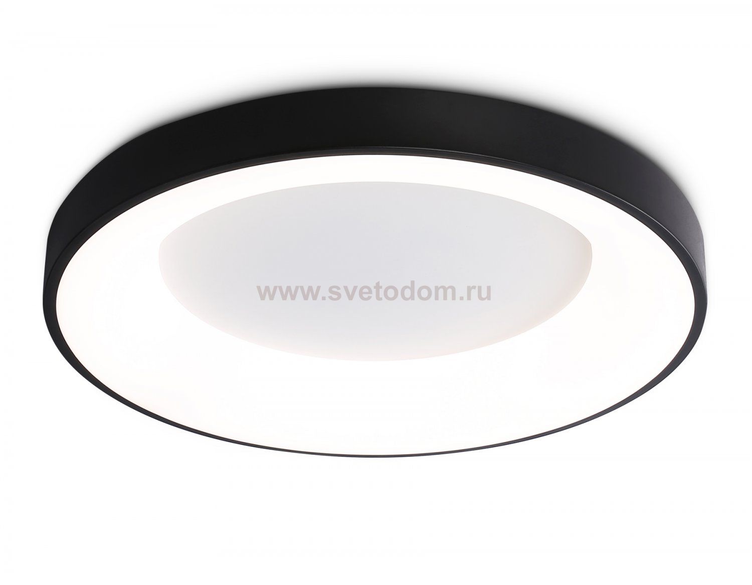 Потолочный светодиодный светильник с пультом Ambrella FZ1403 BK черный IP20 48W 3000K-6500K D500*50 (ПДУ ИК)