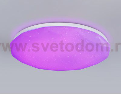 Светодиодный светильник RGB с пультом управления Ambrella FZ418 WH белый IP20 66W 3000K-6500K+RGB D480*65 (ПДУ ИК)