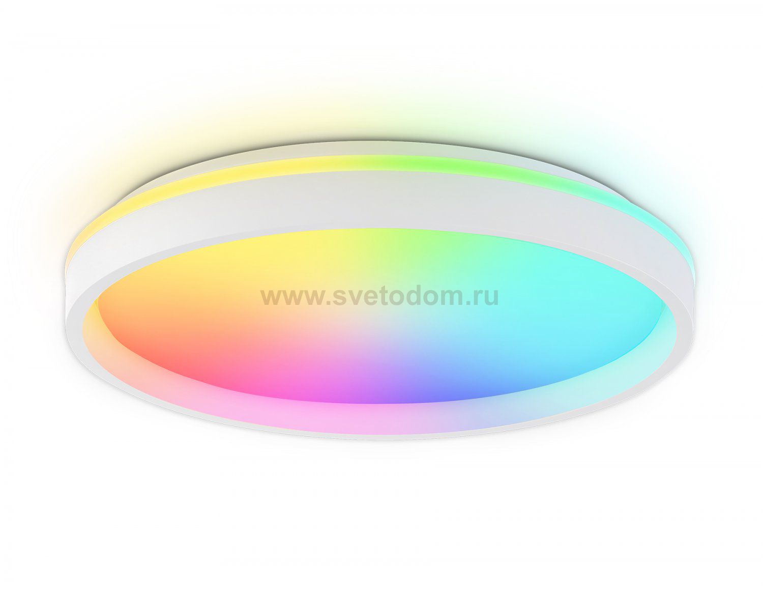 Светодиодный светильник RGB с пультом управления Ambrella FZ607 WH/GD белый/золото IP20 66W 3000K-6500K+RGB D490*85 (ПДУ ИК)