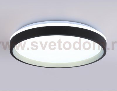 Светодиодный светильник RGB с пультом управления Ambrella FZ610 BK/GD черный/золото IP20 66W 3000K-6500K+RGB D490*85 (ПДУ ИК)