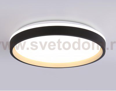 Светодиодный светильник RGB с пультом управления Ambrella FZ610 BK/GD черный/золото IP20 66W 3000K-6500K+RGB D490*85 (ПДУ ИК)