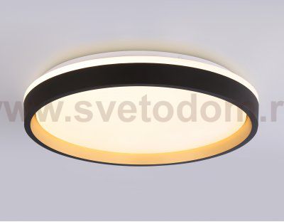 Светодиодный светильник RGB с пультом управления Ambrella FZ610 BK/GD черный/золото IP20 66W 3000K-6500K+RGB D490*85 (ПДУ ИК)