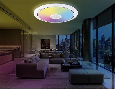 FZ720 WH белый IP20 52W 3000-6500K+RGB Music 450*65 (ПДУ ИК)