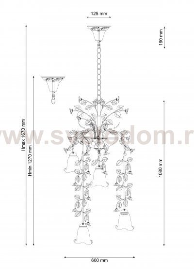 Люстра Lucia Tucci Fiori di rose 113.6.3