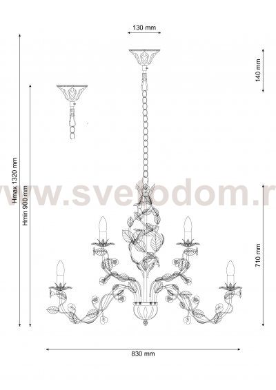 Светильник Lucia Tucci Fiori di rose 185.10.5