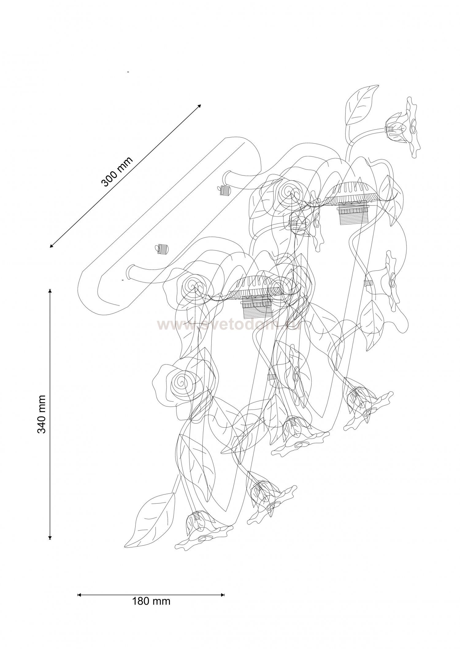 Светильник настенный бра Lucia Tucci Fiori di rose W112.1 LEFT