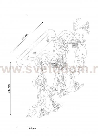 Светильник настенный бра Lucia Tucci Fiori di rose W112.1 LEFT