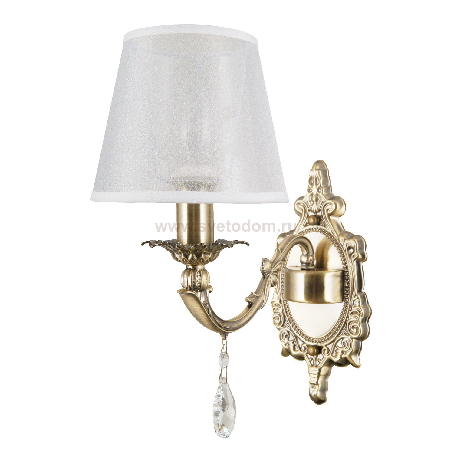 Светильник бра классическое с хрусталём G11046/1wAB WT Gerhort