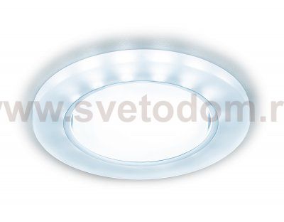 Встраиваемый точечный светильник GX53 с LED подсветкой Ambrella G214 WH/CH/CLD G