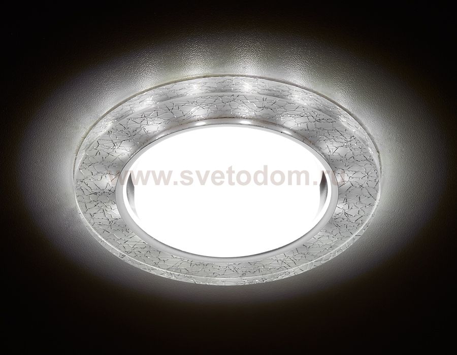 Светильник точечный Ambrella G248 W/CH белый/серебро GX53+3W(LED WHITE) GX53 SPOT
