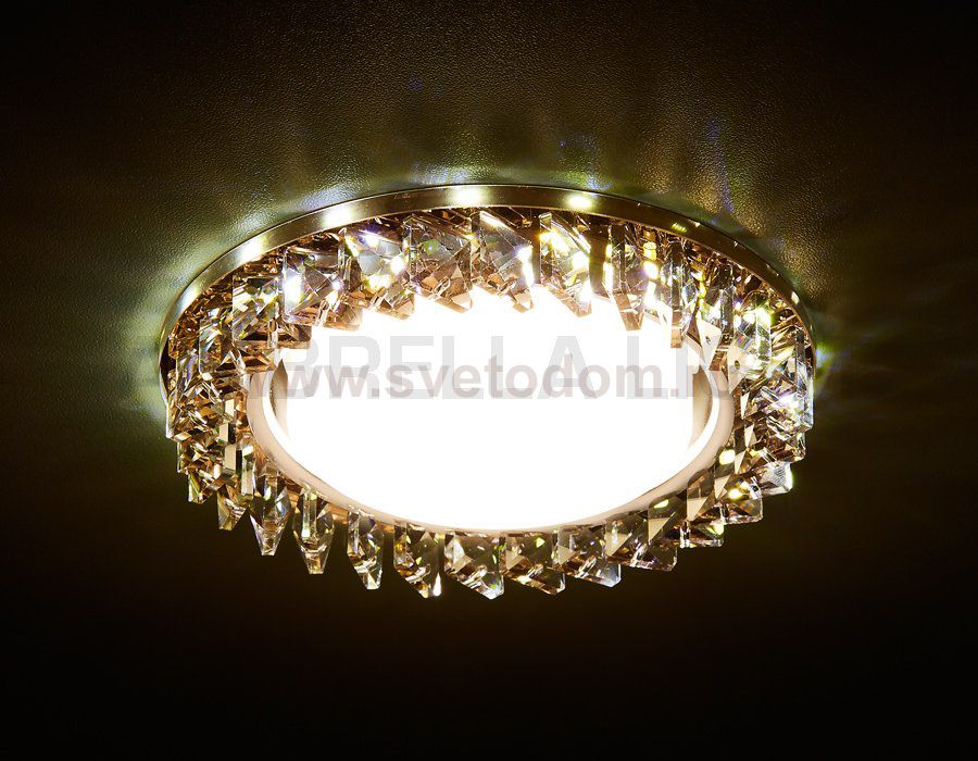 Светильник точечный Ambrella G255 BR хром/коричневый GX53+3W(LED WHITE) GX53 SPOT