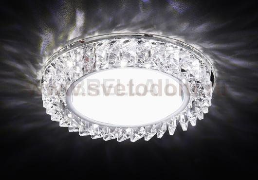 Светильник точечный Ambrella G255 CH хром/прозрачный хрусталь GX53+3W(LED WHITE) GX53 SPOT
