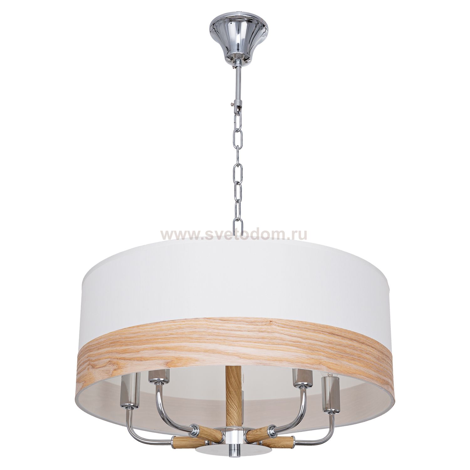 Подвесная люстра G31067/5A CR WT+WOOD Gerhort