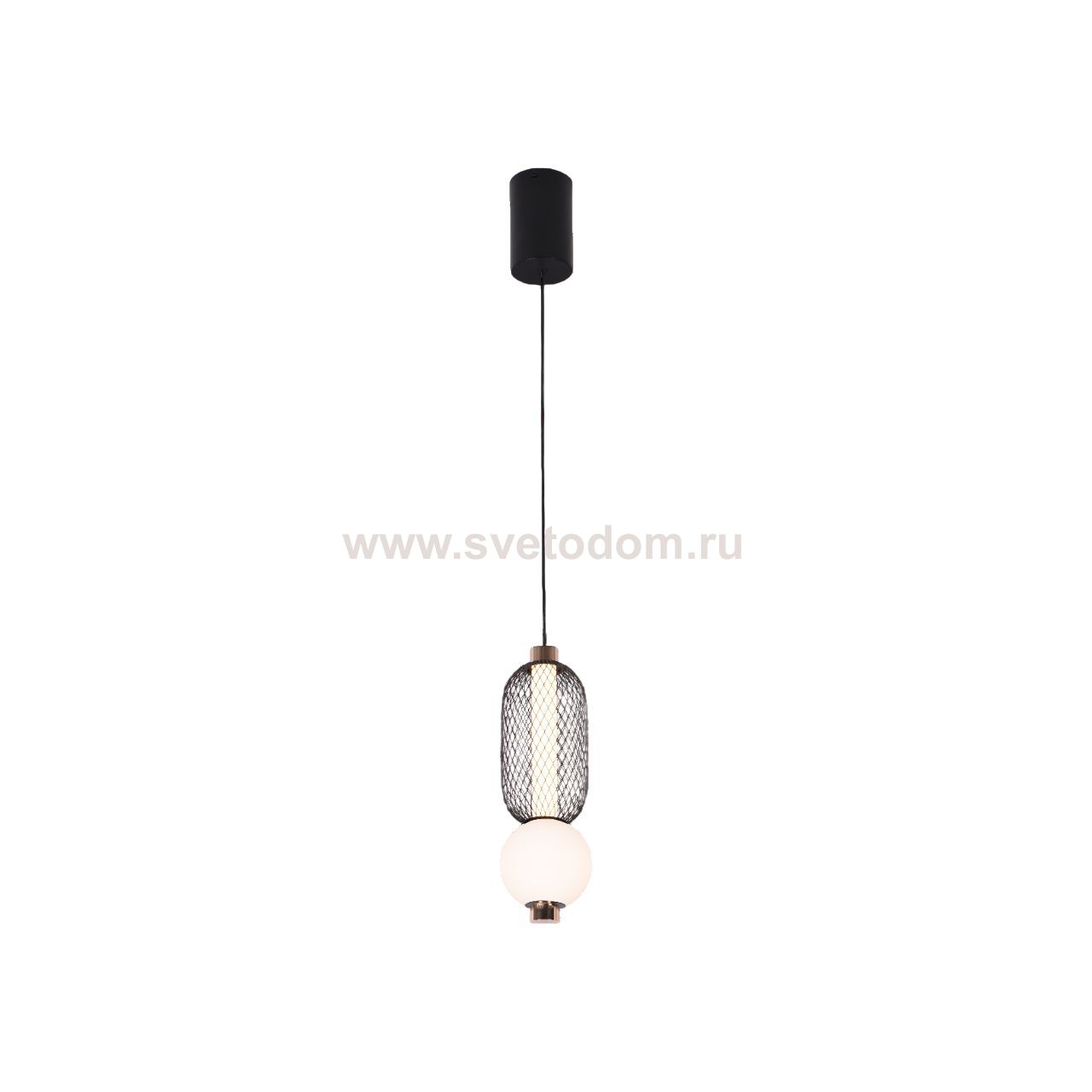 Подвесной светодиодный светильник G52190/2A BK+GD BK+WT Gerhort