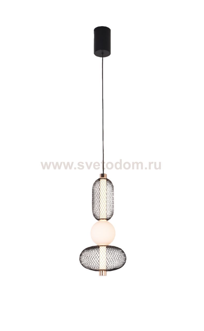 Подвесной светодиодный светильник G52190/3B BK+GD BK+WT Gerhort