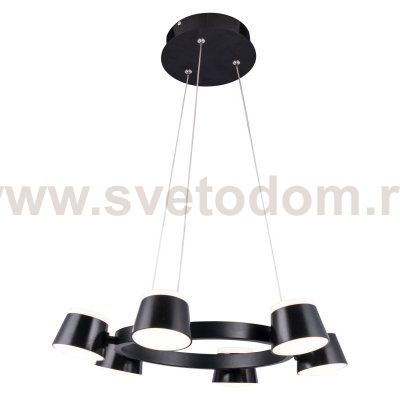 Подвесная светодиодная люстра G61237/6BK BK+WT Gerhort