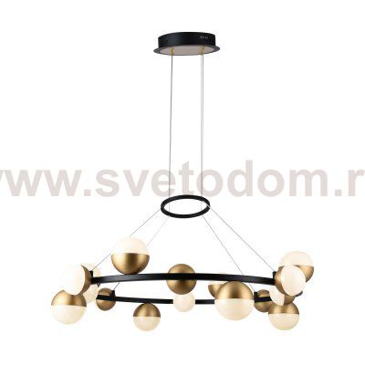 Потолочная светодиодная люстра G61317/16BK+GD WT Gerhort