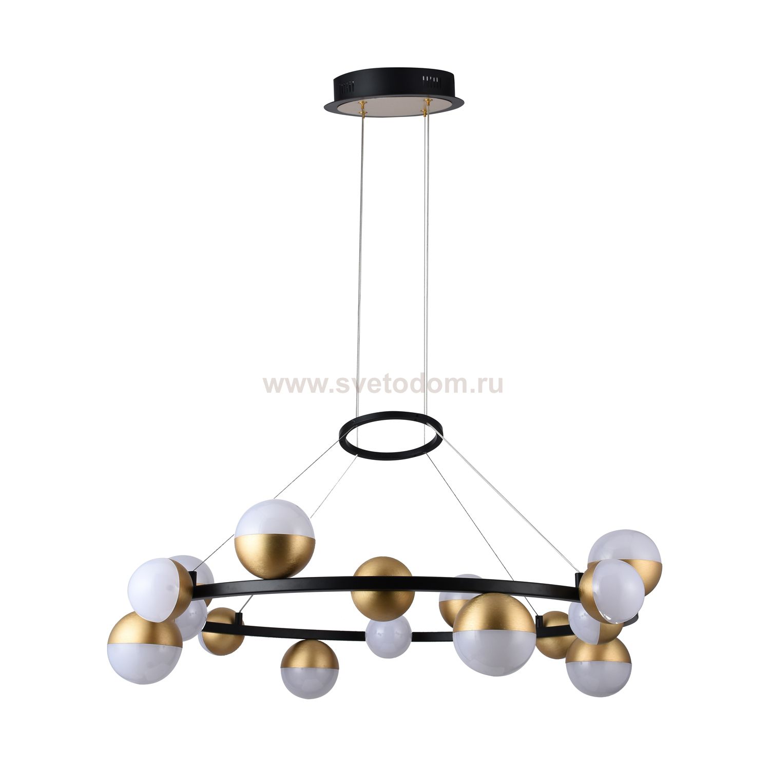 Потолочная светодиодная люстра G61317/16BK+GD WT Gerhort