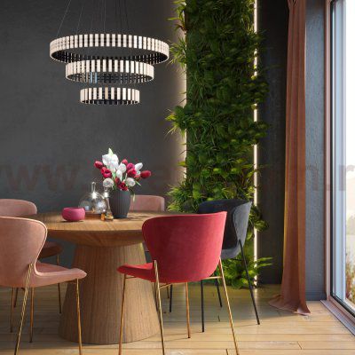 Подвесная светодиодная люстра G61348/126BK+WT Gerhort