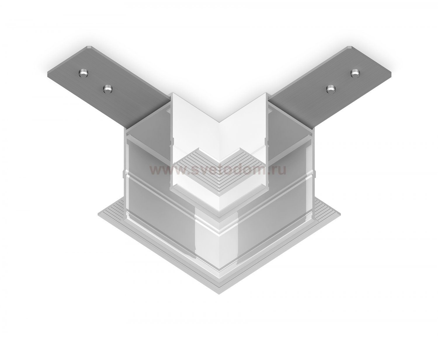 Коннектор угловой для встраиваемого шинопровода Magnetic 220V Ambrella GL1039 WH белый коннектор угловой для встраиваемого магнитного шинопровода Magnetic 220V 80*80*47