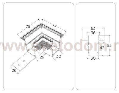 Коннектор угловой для встраиваемого шинопровода Magnetic 220V Ambrella GL1040 BK черный коннектор угловой для встраиваемого шинопровода Magnetic 220V 80*80*47