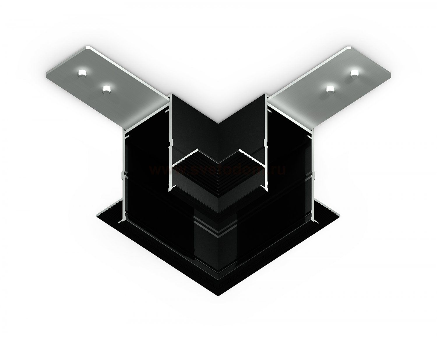 Коннектор угловой для встраиваемого шинопровода Magnetic 220V Ambrella GL1040 BK черный коннектор угловой для встраиваемого шинопровода Magnetic 220V 80*80*47