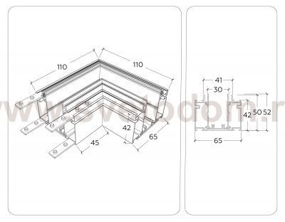 GL1045 WH белый коннектор угловой для шинопровода в натяжной потолок Magnetic 220V 100*100*51