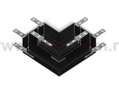 GL1046 BK черный коннектор угловой для шинопровода в натяжной потолок Magnetic 220V 100*100*51