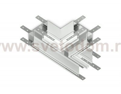 GL1047 WH белый коннектор T-образный для шинопровода в натяжной потолок Magnetic 220V 135*100*51