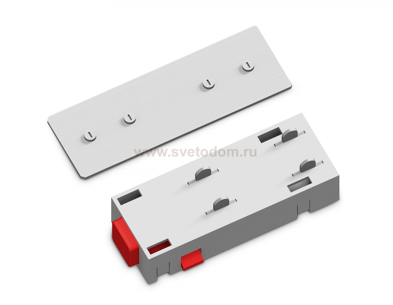 Коннектор питания прямой с соединителем для шинопровода Magnetic 220V Ambrella GL1105 WH белый коннектор питания с соеденителем прямой для шинопровода Magnetic 220V 68*28.5*18