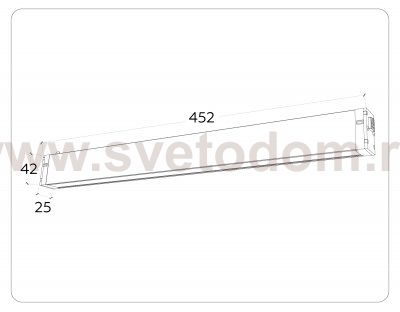 Управляемый светодиодный светильник для шинопровода Magnetic 220V диммируемый 3000-6400K Ambrella GL1282 BK черный IP20 18W 3000K-6400K 220V 120° 452*25*42 (Без ПДУ)