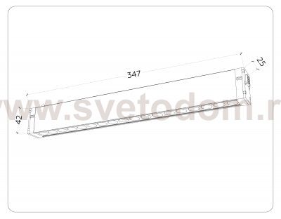 Управляемый светодиодный светильник для шинопровода Magnetic 220V диммируемый 3000-6400K Ambrella GL1312 BK черный IP20 15W 3000K-6400K 220V 24° 342*25*42 (Без ПДУ)