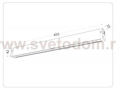 Управляемый светодиодный светильник для шинопровода Magnetic 220V диммируемый 3000-6400K Ambrella GL1313 WH белый IP20 24W 3000K-6400K 220V 24° 455*25*42 (Без ПДУ)