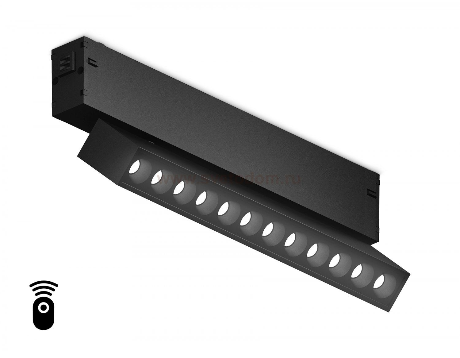 Управляемый светодиодный светильник для шинопровода Magnetic 220V диммируемый 3000-6400K Ambrella GL1342 BK черный IP20 12W 3000K-6400K 220V 24° 232*25*112 (Без ПДУ)