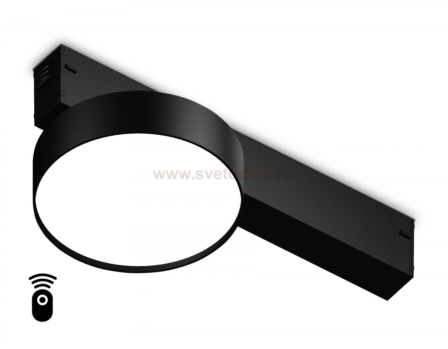 Управляемый светодиодный светильник для шинопровода Magnetic 220V диммируемый 3000-6400K Ambrella GL1381 BK черный IP20 15W 3000K-6400K 220V 120° D115/232*115*77 (Без ПДУ)