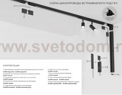 GL1915 BK черный IP20 48V 2000*21*43