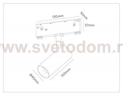 GL2305 BK черный IP20 12W 3CCT 3000-6000K 48V 24° D45*100