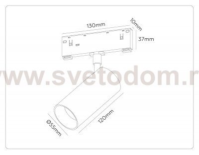 GL2310 BK черный IP20 18W 3CCT 3000/4200/6400K 48V D55*120