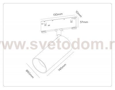 GL2315 BK черный IP20 24W 3CCT 3000/4200/6400K 48V D65*140