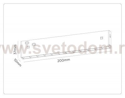 GL2335 BK черный IP20 10W 3CCT 3000/4200/6400K 48V 200*10*37
