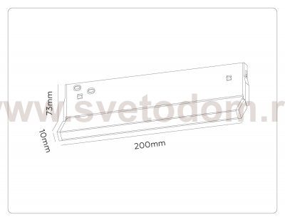 GL2350 BK черный IP20 10W 3CCT 3000/4200/6400K 48V 200*10*73