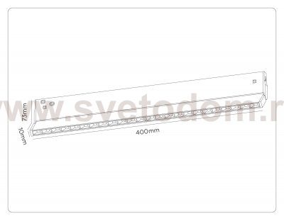 GL2365 BK черный IP20 20W 3CCT 3000/4200/6400K 48V 400*10*73