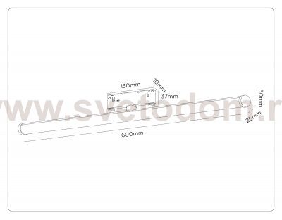 GL2375 BK черный IP20 20W 3CCT 3000/4200/6400K 48V 600*25*73