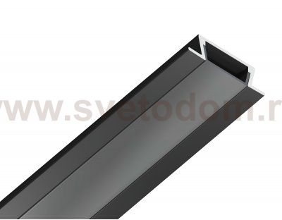 Алюминиевый профиль встраиваемый 21.5*6.8 для светодиодной ленты до 11мм Ambrella GP1001BK/BK GP