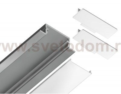 Алюминиевый профиль встраиваемый 28.6*10 для светодиодной ленты до 18,5мм Ambrella GP1200AL GP