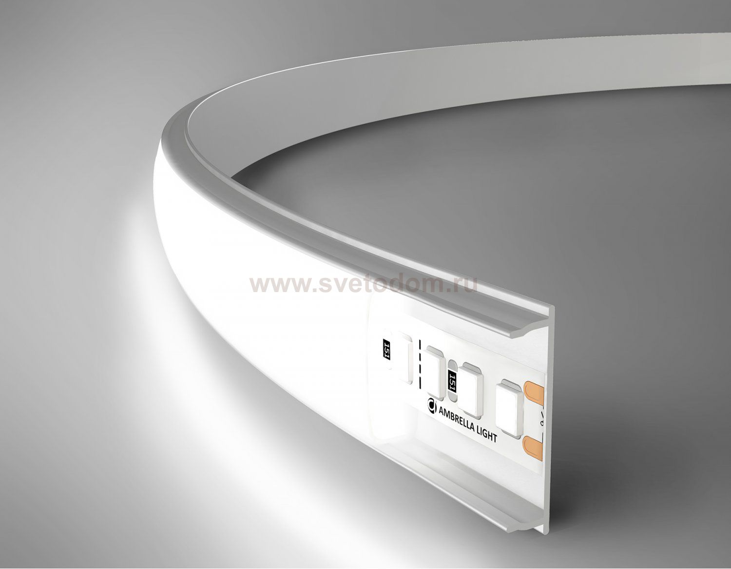 Алюминиевый профиль накладной гибкий 18*4 для светодиодной ленты до 15мм Ambrella GP1600WH GP