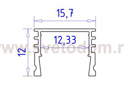 Алюминиевый профиль накладной 18*4 для светодиодной ленты до 15мм Ambrella GP1750BK GP